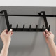 Over Door Hook Hanger Aluminum Alloy Coat Hooks Rack with 7 Hooks - Black