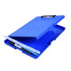 Plastic A4 Clipboard Folder with Storage and Separate Pen Holder - Blue