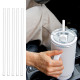 6pcs Travel Tumbler Long Cup Straw Water Bottle Replacement Straw with Cleaning Brush Fit for Stanley 40oz