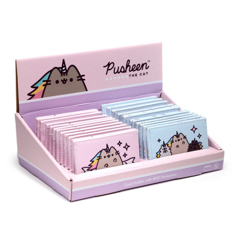 Contactless Protection Fabric Card Holder Wallet - Pusheen the Cat