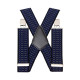 Jacquard 50mm Wide Heavy Duty Suspenders Adjustable Unisex Trousers - Navy