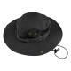 Boonie Sun Hat Bucket Cargo Safari Bush Summer Fishing Hat for Men and Women - Black