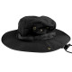 Boonie Sun Hat Bucket Cargo Safari Bush Summer Fishing Hat for Men and Women - Black