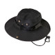 Boonie Sun Hat Bucket Cargo Safari Bush Summer Fishing Hat for Men and Women - Black