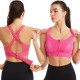 Back Closure Strappy Sports Bras Criss Cross Wireless Padded Workout Yoga Bra Tops - Hot Pink XL