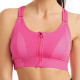 Back Closure Strappy Sports Bras Criss Cross Wireless Padded Workout Yoga Bra Tops - Hot Pink XL