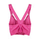 Back Closure Strappy Sports Bras Criss Cross Wireless Padded Workout Yoga Bra Tops - Hot Pink XL