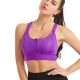 Back Closure Strappy Sports Bras Criss Cross Wireless Padded Workout Yoga Bra Tops - Purple 5XL