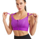 Back Closure Strappy Sports Bras Criss Cross Wireless Padded Workout Yoga Bra Tops - Purple 5XL