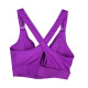 Back Closure Strappy Sports Bras Criss Cross Wireless Padded Workout Yoga Bra Tops - Purple 5XL