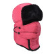 Unisex Winter Trooper Trapper Bomber Hat with Ear Flap Keeping Warm for Skating Skiing Outdoor Activities - Hot Pink