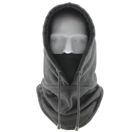 Thermal Balaclava Face Mask Outdoor Sports Mask Hood Hat for Women Men - Grey