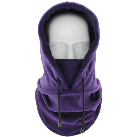 Thermal Balaclava Face Mask Outdoor Sports Mask Hood Hat for Women Men - Purple