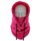 Thermal Balaclava Face Mask Outdoor Sports Mask Hood Hat for Women Men - Hot Pink