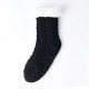 Winter Ladies Non Slip Soft Cozy Slipper Socks Fleece Lined Fluffy and Furry Knitted Warm Home Socks, Black