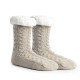 Winter Ladies Non Slip Soft Cozy Slipper Socks Fleece Lined Fluffy and Furry Knitted Warm Home Socks, Light Coffee