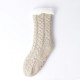 Winter Ladies Non Slip Soft Cozy Slipper Socks Fleece Lined Fluffy and Furry Knitted Warm Home Socks, Light Coffee