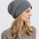 Unisex Winter Knitted Hat Crochet Thermal Beanie Cap Soft Texture Double Sided Warm Knitted Hats - Grey