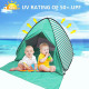 Pop Up Beach Tent Shade Sun Shelter UPF 50+ Canopy Cabana 2-3 Person - Lake Green Stripes