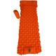 Portable Inflatable Camping Sleeping Mat Mattress with Pillow Built in Foot Pump - Orange