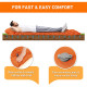 Portable Inflatable Camping Sleeping Mat Mattress with Pillow Built in Foot Pump - Orange