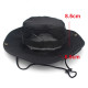 Breathable Sun Hat Bucket Cargo Safari Bush Boonie Summer Fishing Hat for Outdoor Camping - Black