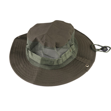 Breathable Sun Hat Bucket Cargo Safari Bush Boonie Summer Fishing Hat for Outdoor Camping - Army Green