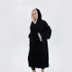 Blanket Hoodie Wearable Blanket Sweatshirt Oversized Warm Pullover - Black