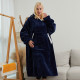 Blanket Hoodie Wearable Blanket Sweatshirt Oversized Warm Pullover - Navy Blue