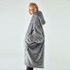 Super Wide Loose Cozy Oversized Wearable Hoodie Sweatshirt Blanket for Adults Men Women - Grey