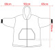 Super Wide Loose Cozy Oversized Wearable Hoodie Sweatshirt Blanket for Adults Men Women - Grey