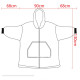 Super Wide Loose Cozy Oversized Wearable Hoodie Sweatshirt Blanket for Adults Men Women - Blue