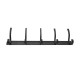 Wall Hanger Hooks Heavy Duty Coat Rack Wall Mounted 5 Hooks - Black