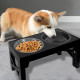 Raised Slow Feeder Dog Bowls Elevated Food Water Feeding Pet Bowl with 5 Heights Adjustable - Black