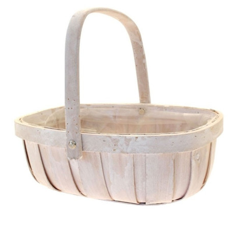 White Softwood Trug & Folding Handle 24.5cm