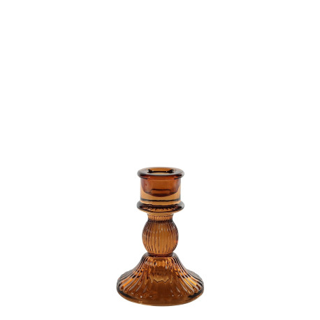 Paloma Candlestick - Mocha Glass (10.5cm)