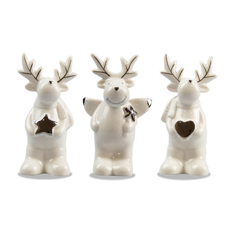 Ceramic Reindeer Ornament (Assorted)