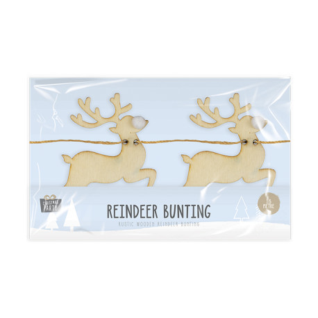 Wooden Reindeer Bunting (1.5m)