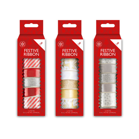 Christmas Ribbon (8 Pack)