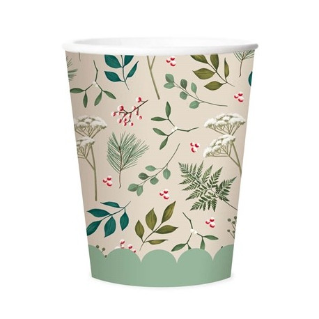 Traditional Christmas Paper Cups (8 Cups)