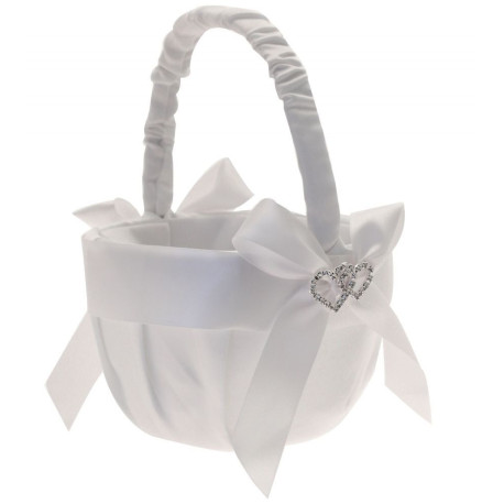 Diamante Heart Flower Basket