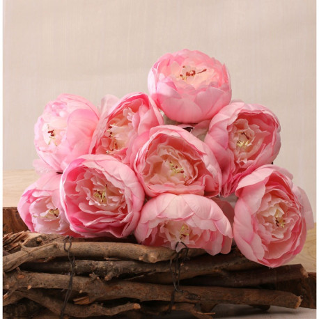 Peony Bunch Light Pink 40cm