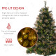 1.5m 5ft Pre-Lit Christmas Tree Artificial Spruce Xmas Tree Warm White LED Holiday Décor with Metal Stand