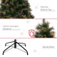 1.5m 5ft Pre-Lit Christmas Tree Artificial Spruce Xmas Tree Warm White LED Holiday Décor with Metal Stand