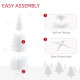 6ft Unlit Artificial Christmas Tree, Pencil Slim Xmas Tree with Solid Stand and Realistic Branches, White