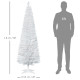 6ft Unlit Artificial Christmas Tree, Pencil Slim Xmas Tree with Solid Stand and Realistic Branches, White