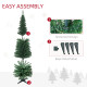 6ft Unlit Artificial Christmas Tree, Pencil Slim Xmas Tree with Solid Stand and Realistic Branches, Green