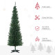 6ft Unlit Artificial Christmas Tree, Pencil Slim Xmas Tree with Solid Stand and Realistic Branches, Green