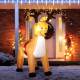 6ft Christmas Inflatable Reindeer Decoration Xmas Indoor Outdoor Fun w/ Lights Accessories Holiday Blow Up Decor Animal