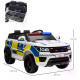 12V Kids Electric Ride On Police Car 2 Motors with Parental Remote Control Siren Flashing Lights USB Portable for 3-6 Years Whit